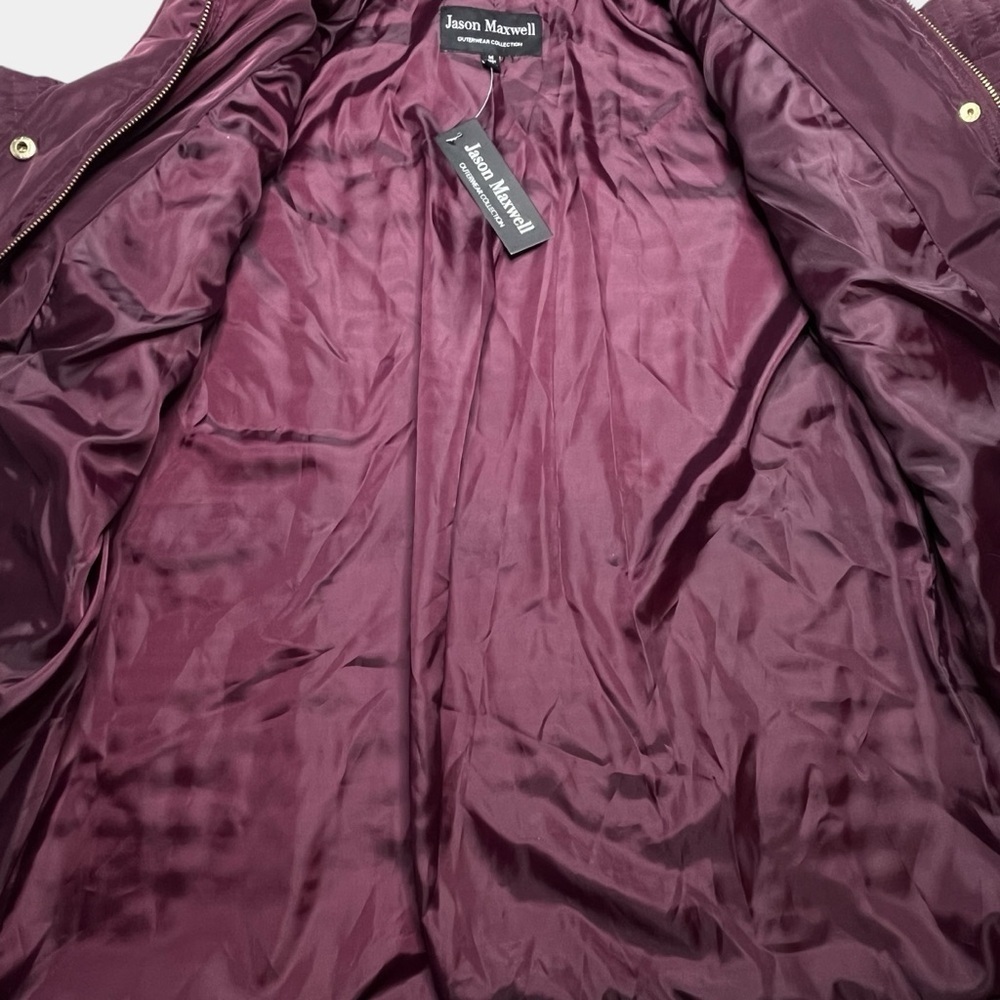 Jason Maxwell Outerwear Womens Quilted Jacket Size M Burgundy Full Zip - Picture 5 of 11